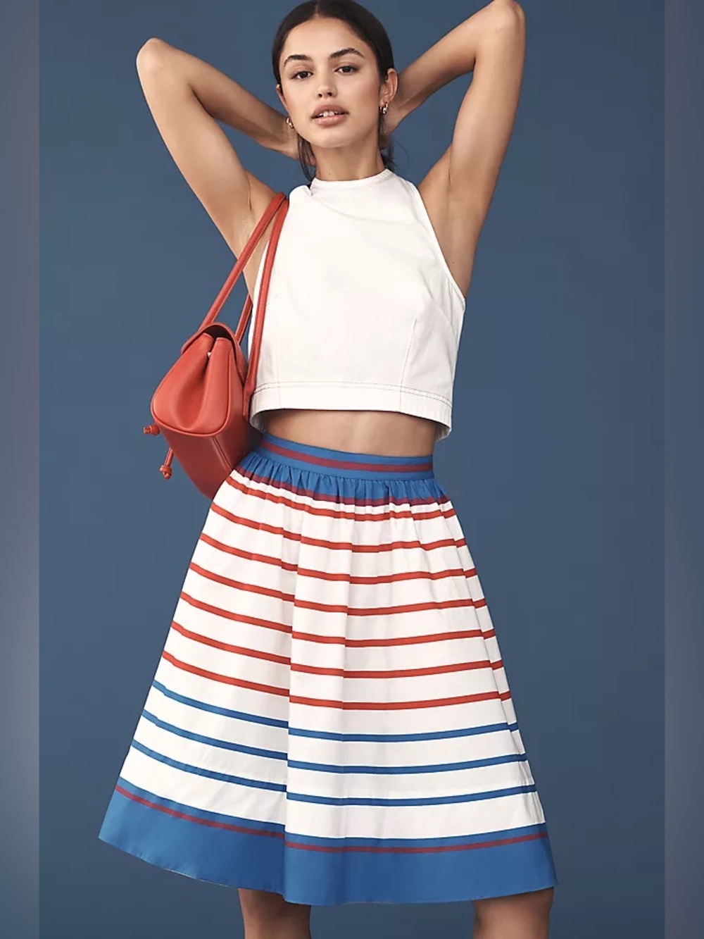 Maeve The Jacie Poplin Printed Knee-Length Skirt M